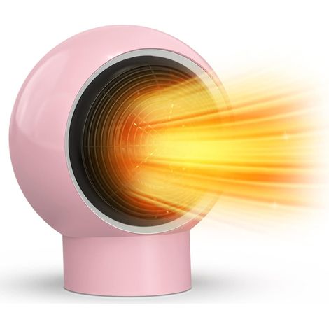 Energiesparende Elektroheizung mit Überhitzungsschutz, 3 Sekunden schnelles Aufheizen für Schlafzimmer und Büro, Pink (1/5)
