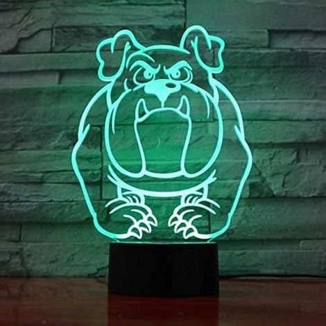 Lampe de table/bureau 3D en forme de chien, illusion d'optique, 16 couleurs LED changeantes, cadeau idéal pour Noël ou un anniversaire. (1/5)