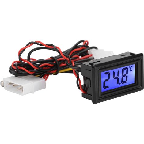 Termometro con sonda, adatto per applicazioni di raffreddamento ad acqua, display a lancetta e digitale, sensore NTC da 10K, connessione a 4 pin, indicatore di temperatura, adatto per cablaggi persona