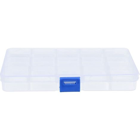 Storage box in material plastic, storage of jewelry for beads, loops of ears, clamps, fish hook, small pieces electronic (1/5)
