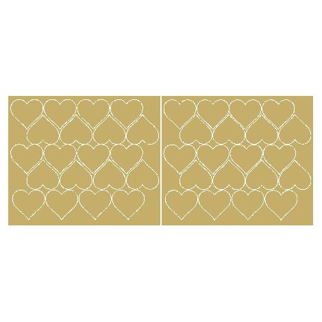 Adesivi a forma di cuore per San Valentino, 5 cm, 40 pezzi, oro opaco.