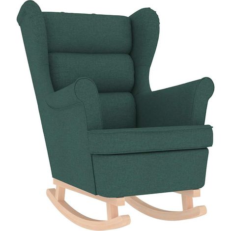 Chaise à bascule,Chaise de relaxation vert foncé 74x90x102 cm tissu CFW56229 (1/5)