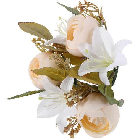 Couronne de bougies et roses artificielles beiges (5 pièces) pour centres de table de mariage (1/5)
