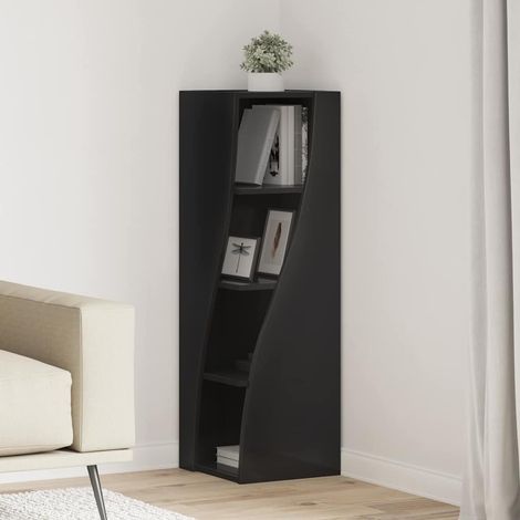 vidaXL Mobile angolare Nero 32x32x102cm Legno multistrato (1/5)