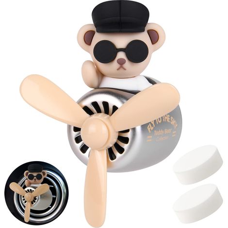 Cartoon Bear Shape Air Freshener Pilot Air Vent Fan Ornament Car Accessories Cartoon Bear Automobile Air Freshener (1/5)