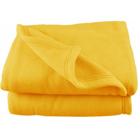 Couverture polaire 240 x 260 cm jonquille grande largeur