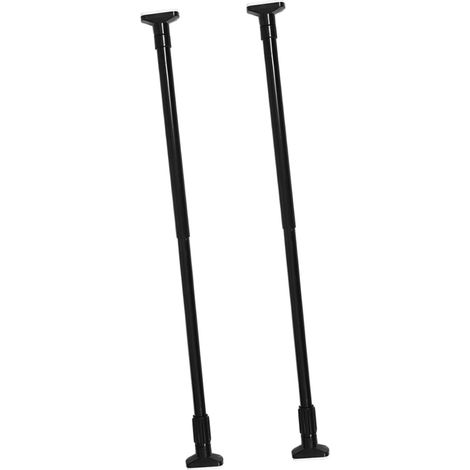 Ensemble 2 barres de rideau de douche extensibles et réglables sans perçage, noires et flexibles, de 50 à 80 cm, pour salle de bain et chambre (1/5)