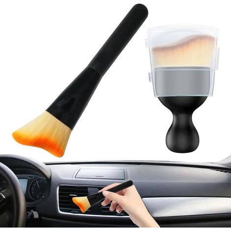 Brosses d'entretien pour auto et moto Kit de nettoyage intérieur de voiture en 2 pièces, tableau de bord et grilles d'aération.brosses de nettoyage et de détail pour sièges (1/5)
