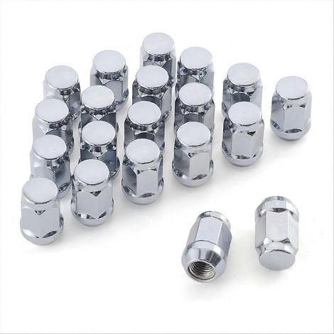 M12x1,5 Radmuttern, einteilige Kegelform, verchromt, robuste Felgenbefestigung, 20-teiliges Set, Kfz-Befestigungselemente, Premiumqualität, korrosionsbeständig, einfache Montage, kompatibel mit den me (1/5)