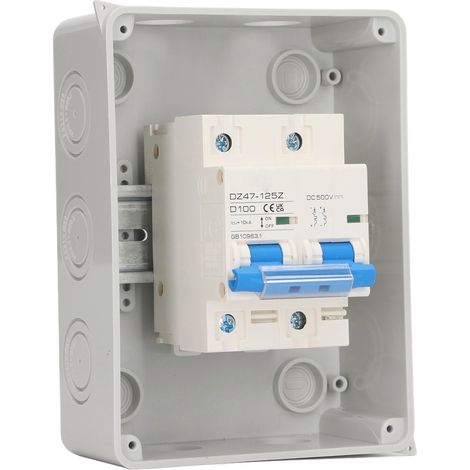 Interrupteur sectionneur DC 500V PV pour panneaux solaires, disjoncteur miniature étanche IP65 avec boîte de jonction combinée (1/5)