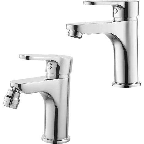 Set rubinetti lavabo e bidet cromati Paco piletta inclusa (1/5)
