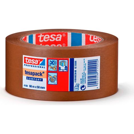 Cinta de embalar pvc rugoso marron 66m x 50mm 4100 tesa