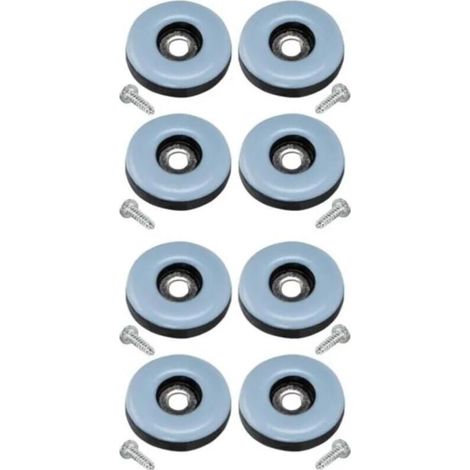8x Teflon glide pad, PTFE protection, plastic furniture foot, 19 mm chair base