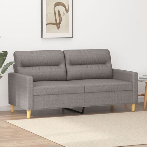 Sofá de 2 plazas de tela gris taupé 140 cm vidaXL (1/5)
