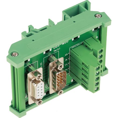 Module d'interface DB9-MG6 pour montage sur rail DIN, carte de dérivation avec connecteurs mâle/femelle (1/5)