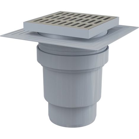 Alcadrain Douchegoten - Siphon de sol, droit 150x150 mm, diamètre 110 mm, 2ème niveau d'isolation, obturateur d'odeurs d'eau, (1/3)