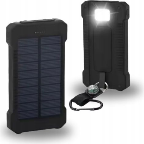 Solar-Powerbank 8000 mAh + Taschenlampe und Kompass (1/5)