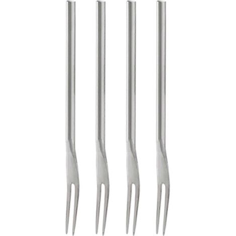 Fourchettes à Dégustation en Acier Inoxydable pour Fruits et Desserts - Lot de 4 (1/4)