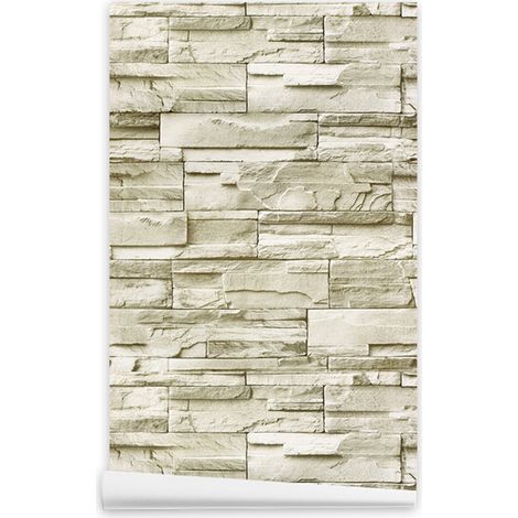 1 Rouleau Papier peint autocollant, imitation brique vintage, décoratif pour murs, meubles, portes, imperméable, PVC (1/5)