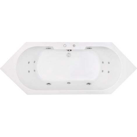 Whirlpool Indoor Spa Badewanne VILLA MEDICI 209 x 80.5 cm weiss mit Massagedüsen,LED (1/2)
