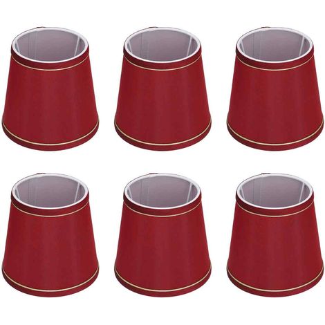 Juego de 6 pantallas de lámpara de tela, estilo moderno, para bombillas E14, para dormitorio, sala de estar, oficina. (1/5)