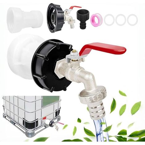 Robinet Cuve 1000l,et Adaptateur IBC S60 x 6, 3/4" Raccord Cuve 1000 Litres, Adaptateur Cuve 1000l Robinet, IBC Raccord Robinet, Pour d'adaptateur de Cuve (1/5)