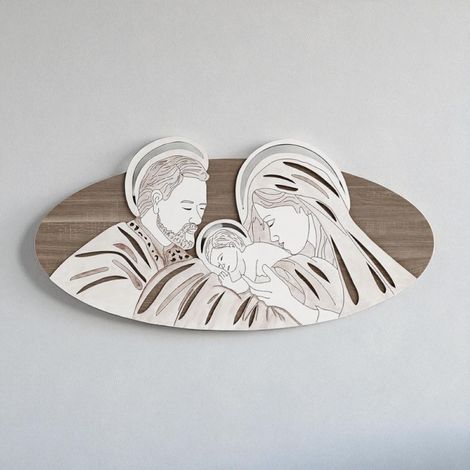 Capezzale 59x119 cm moderno Santa Famiglia legno laminato Modello 3 (1/4)