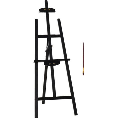 Caballete de madera de pino, plegable y ajustable a 90°, para sentarse o estar de pie, ideal para pintar al aire libre. (1/5)