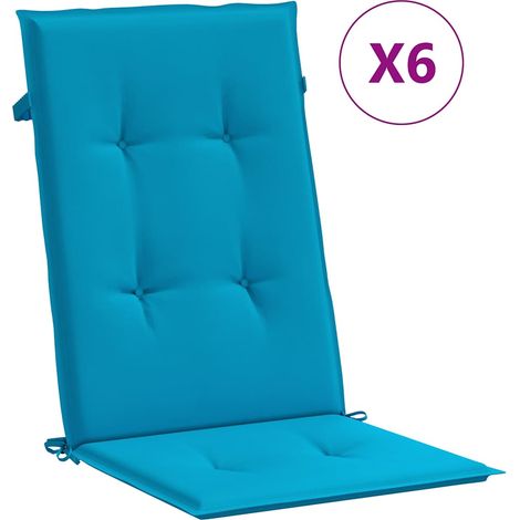Maison Exclusive - Gartenstuhlauflagen für Hochlehner 6 Stk. Blau (1/5)