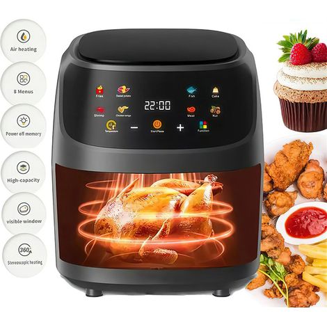 Friteuse sans huile 5L 1400W – Friteuse à air – Écran tactile LED – 8 programmes – Noir (1/5)
