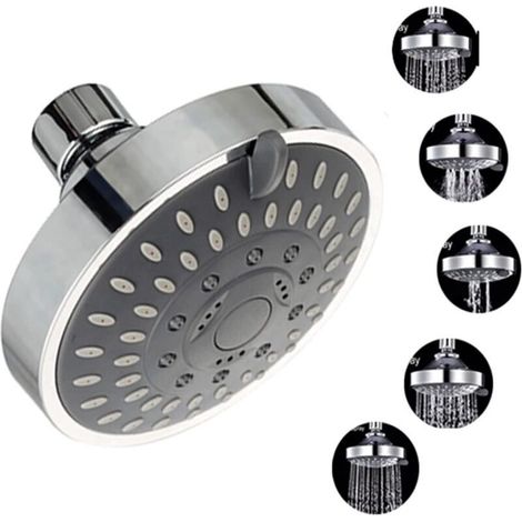 Pommeau de douche suspendu multifonction à 5 vitesses, buse ABS, économie d'eau, massage, brumisateur, douche de salle de bain d'hôtel