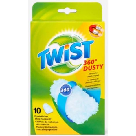 Recambio de 10 toallitas limpiadoras Twist 360 Dusty Dusting Wipes para cepillos de polvo