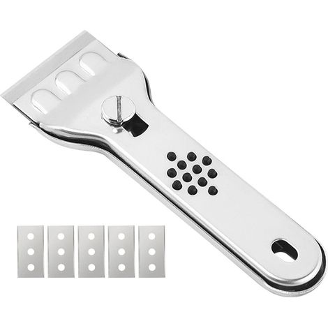 Grattoir pour Cuisson - Grattoir pour Plaque vitrocéramique Multi-usages avec 5 Lames Rechange,Grattoir Multi-usages pour Cuisson Tables Cuisson en (1/5)