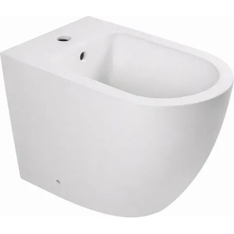 Bidet a terra, filo parete serie Nubes, ceramica bianca opaca BARBOTTINA