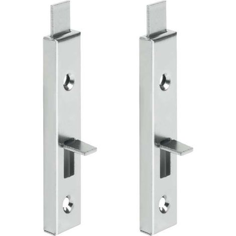 2x Verrou droit pour meuble forme rectangulaire avec languette de pêne droite en acier à visser Levier Loquet Cadenas Fermeture Porte Rénovation DIY, 70 x 15mm finition nickelée