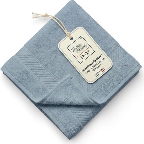 Scendidoccia Bagno Acciaio 50x70 Spugna Cotone 450 g/m² - Tappetino Doccia Made in Italy