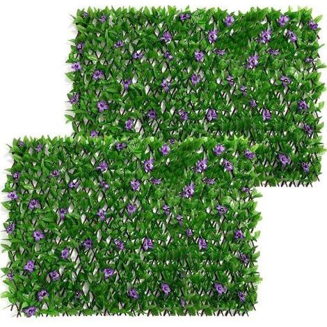 Artificielle de Feuilles de Lierre, Clôture d'intimité Extensible, Brise Vue Jardin Haie Artificielle en Rouleau, Haie Feuillage Artificiel écran de Balcon pour Cour (1/5)