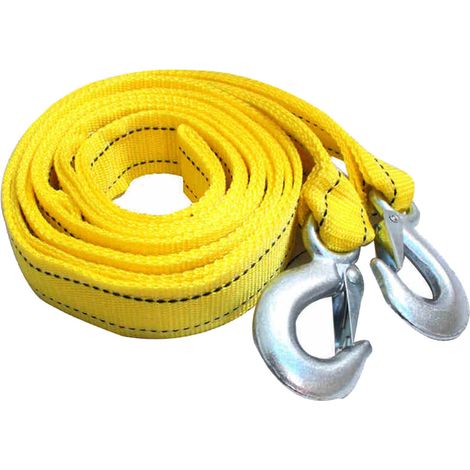 Sangle de remorquage avec crochets 5 tonnes, 4 mètres, nylon haute résistance pour voitures, camions, 4x4 (1/5)