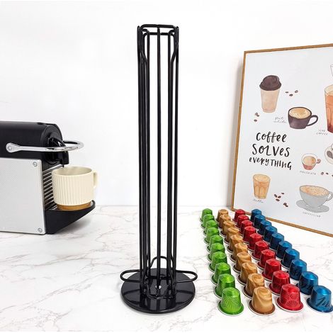 Supports Rangement Capsule de Café Porte Distributeur Capsules Dosette Nespresso 40 Pièces 360 Degrés Rotable Range Capsule,Noir comme Cadeaux d'anniversaire Noel (1/5)