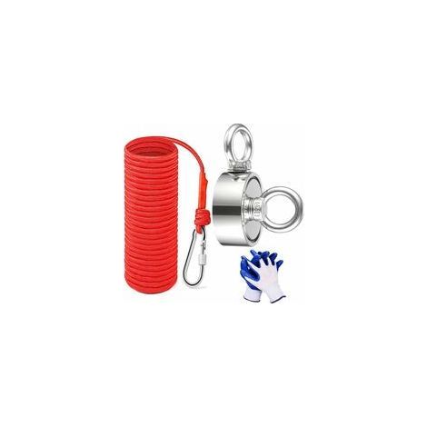 Doppelseitiger Neodym-Magnet, 170 kg – 20 m Seil – 67 mm Durchmesser – Zum Magnetangeln und zur Schatzsuche (1/5)