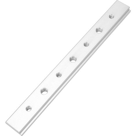 Rainure en T 200mm, guide d'onglet en alliage d'aluminium, barre à onglet avec vis T, accessoire de menuiserie, argenté (1/5)