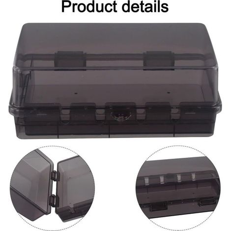 Boîte de prise étanche pour l'extérieur, 6 prises de courant, boîtier électrique en ABS pour jardin, terrasse, jardin, cour, noir
