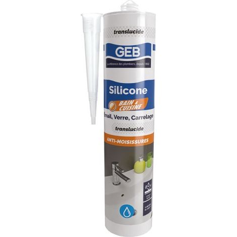 Mastic Silicone Bain Cuisine Translucide 310 Ml - Geb Sas