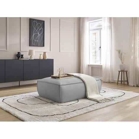 BOBOCHIC - Pouf BOHEME cuir végan Gris clair (1/5)