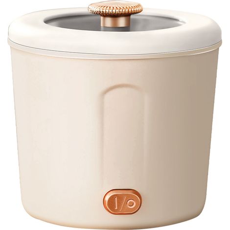 Mini Casserole Électrique pour Étudiants, Bureau et Voyage - Petit Pot Électrique Multifonction avec Prise UE - Blanc (1/5)