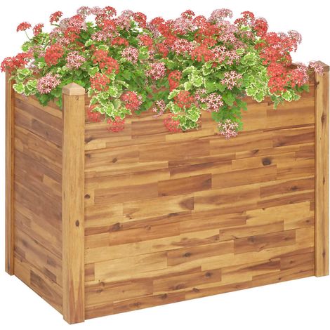 Garten-Hochbeet 110 x 60 x 84 cm Massivholz Akazie