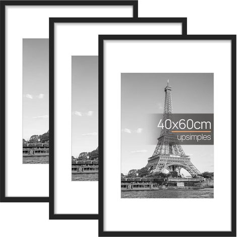 Bilderrahmen 40x60 Schwarz 3er Pack - Upsimples Picture Frame für Fotos (1/5)