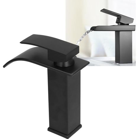 Grifo mezclador Nordic G1/2 para fregadero/cocina con maneta larga y material de cobre – Acabado negro, listo para usar. (1/5)