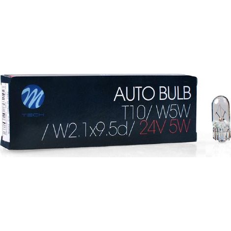 AMPOULES HALOGENES T10 W5W 24V 5W (BOITE DE 10) MTECH