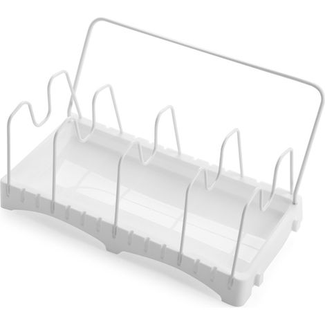 Support pour couvercles de casseroles avec 5 séparateurs réglables, rangement pour cuisine et tiroirs